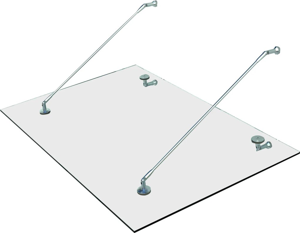 HOMCOM Marquises para porta Toldo de Vidro para Porta Vidro Temperado Aço Inoxidável 304 Vidro Claro 150 kg 150x90 cm Transparente | Aosom Portugal