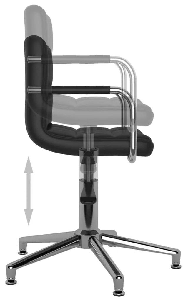 Cadeiras de jantar giratórias 2 pcs couro artificial preto