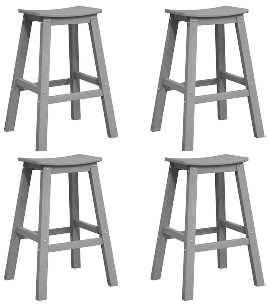 Cadeiras de Bar vidaXL 6 pcs Cinza Claro HDPE
