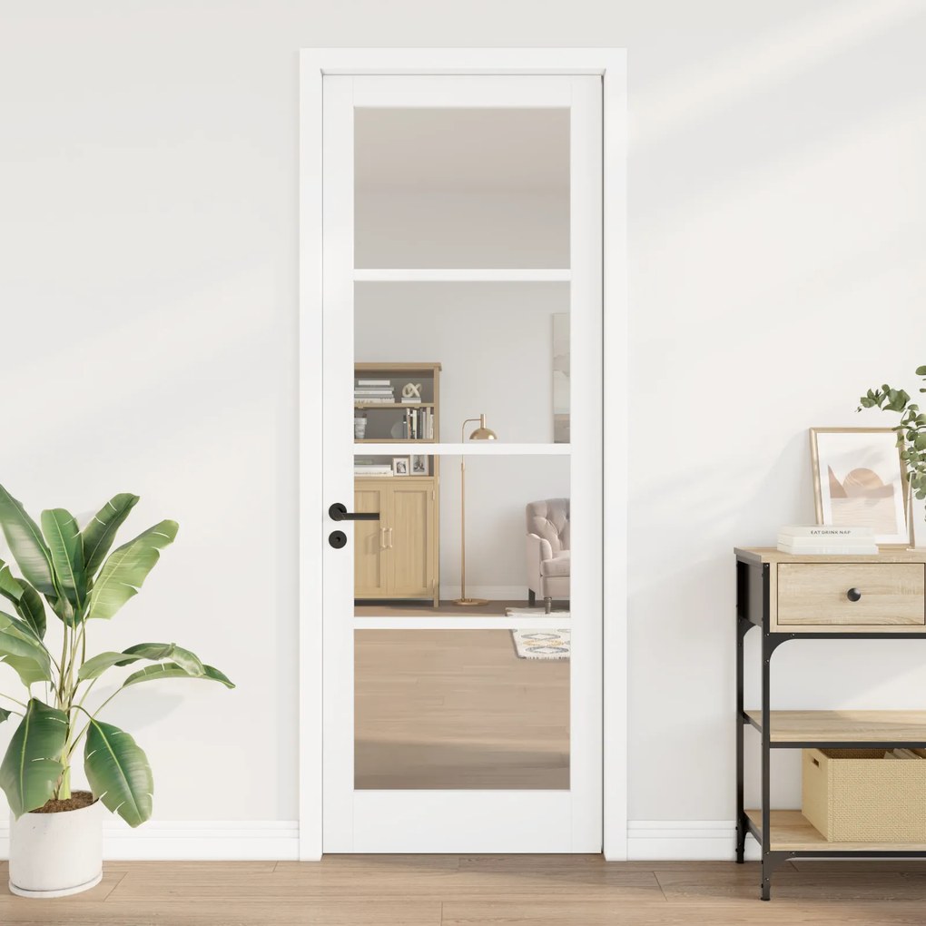 porta interior com vidro "ORKDAL" branca 83x232x4 cm
