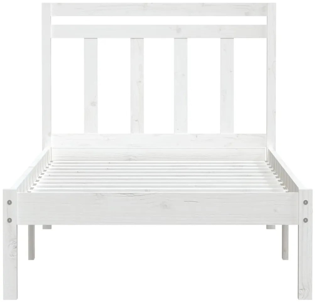 Estrutura de cama 100x200 cm pinho maciço branco