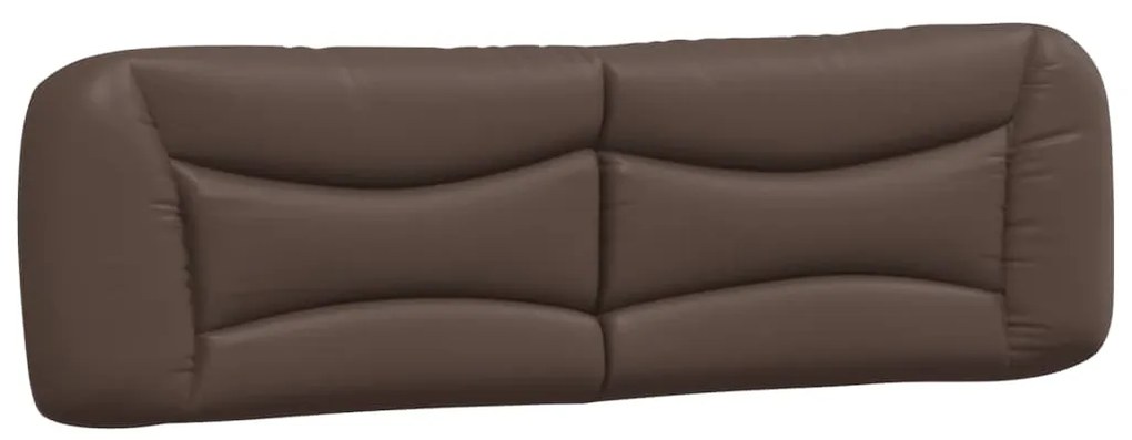 Estrutura cama c/ luzes LED 180x200cm couro artificial castanho