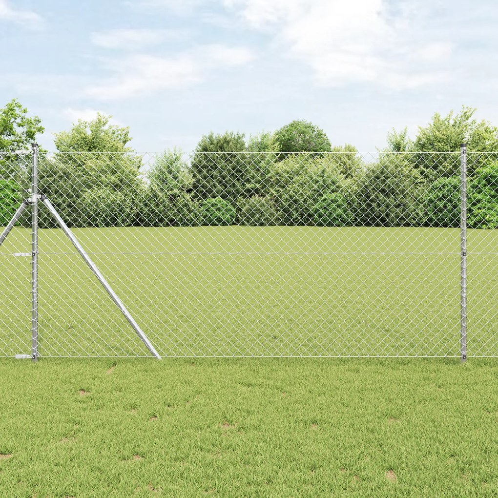 vidaXL Cerca de Malha 1.4x10 m Aço Galvanizado