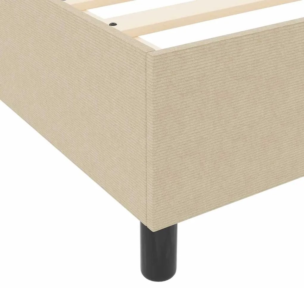 Cama Box Spring vidaXL Verde Claro Cinza Pequeno Duplo Tecido Cotelê