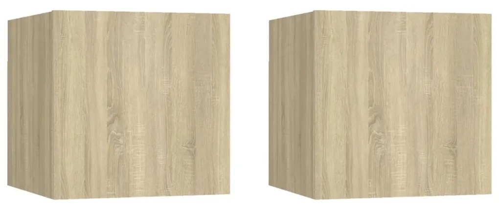 vidaXL Mesas de cabeceira 2 pcs derivados de madeira carvalho sonoma