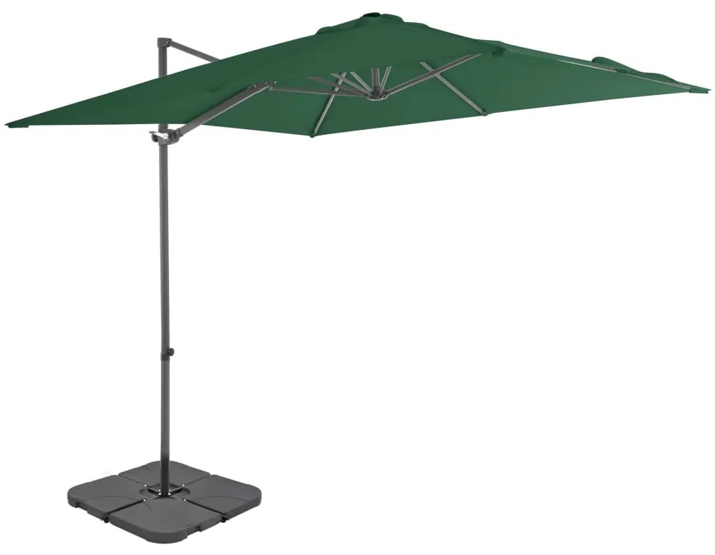 Guarda-sol de jardim com base portátil verde