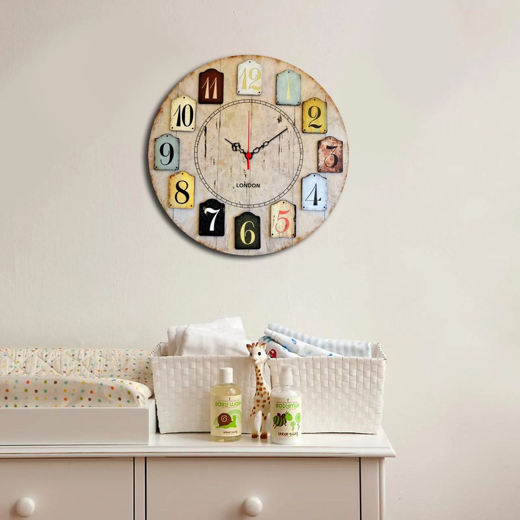 Relógio Decorativo MDF Ms-44 – Multicolor – 40 cm