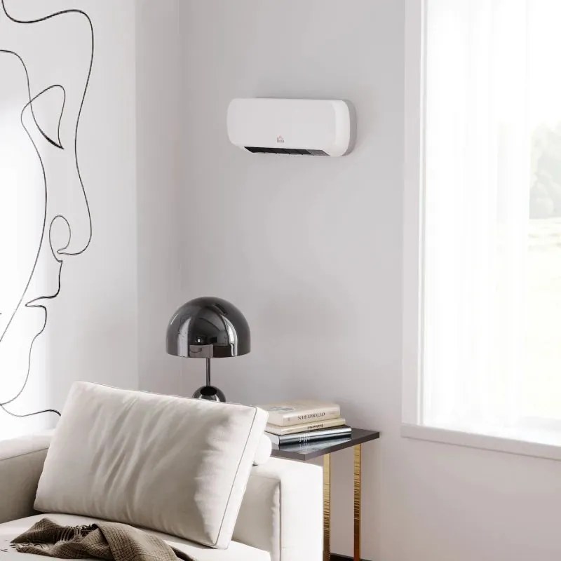 Aquecedor Cerâmico de Parede 1000W/2000W com Controle Remoto