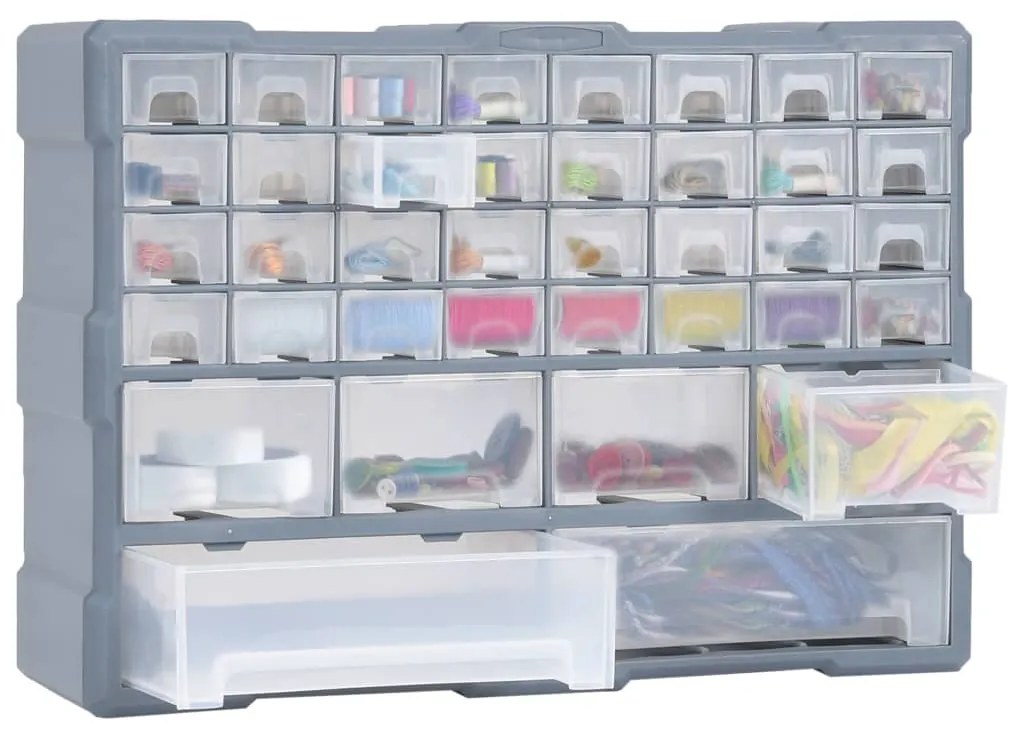 Caixa organizadora com 38 gavetas 52x16x37,5 cm