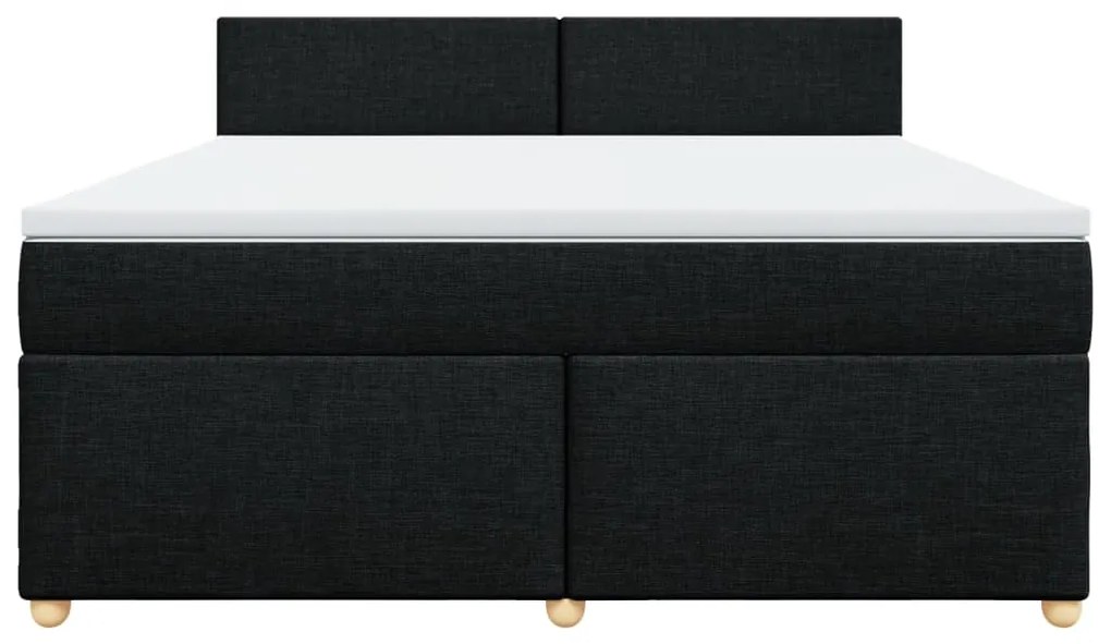Cama com molas/colchão 180x200 cm tecido preto
