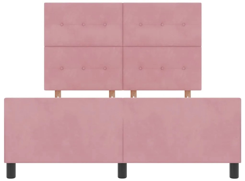 Cama de Veludo Rosa vidaXL 140x190 cm