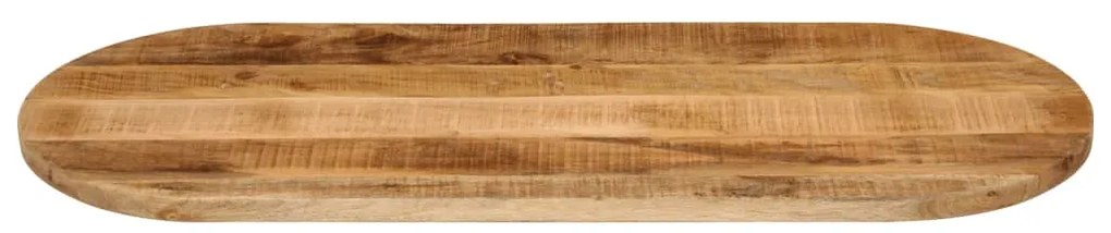 Tampo de mesa oval 90x40x2,5 cm madeira mangueira áspera maciça
