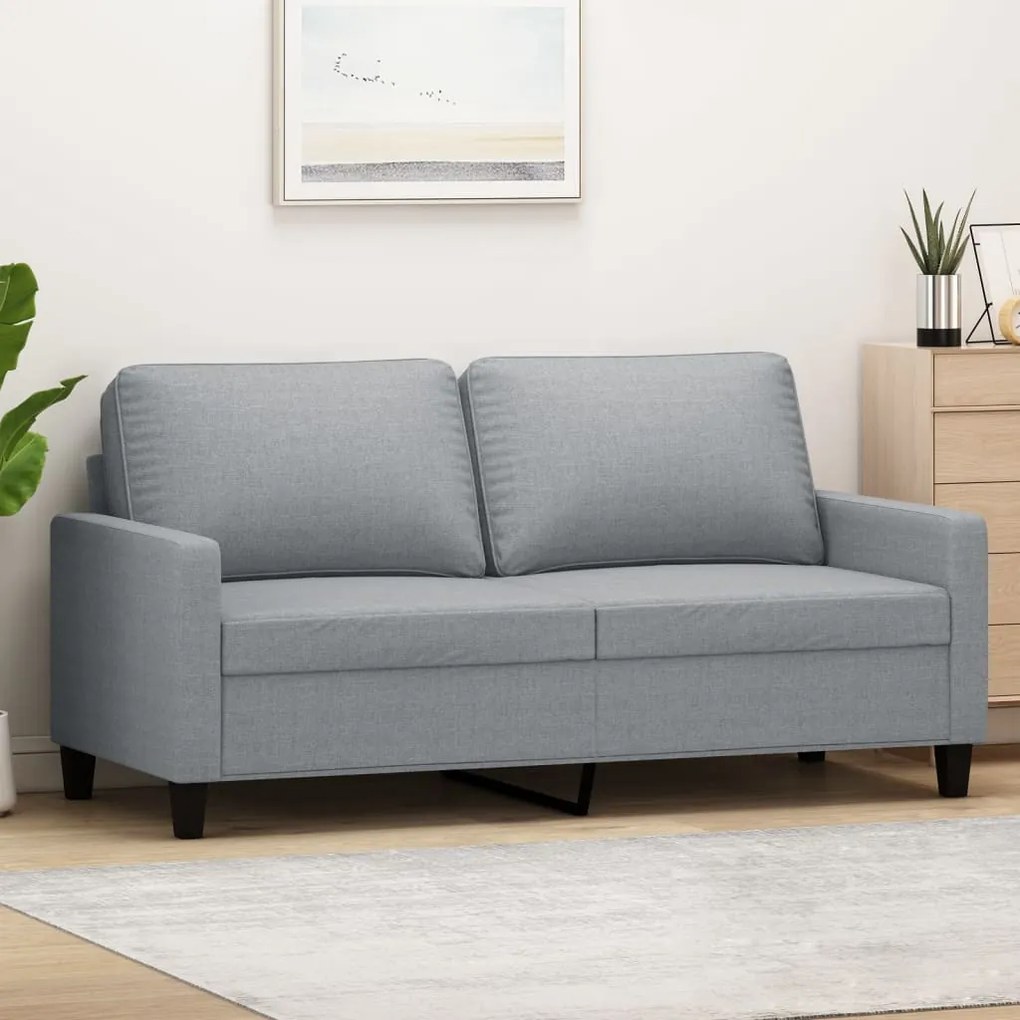 vidaXL Sofá de 2 lugares em tecido 140 cm cinzento-claro