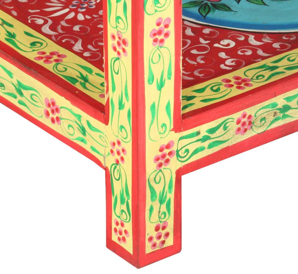 Mesa consola pintada à mão 80x35x75 cm mangueira maciça