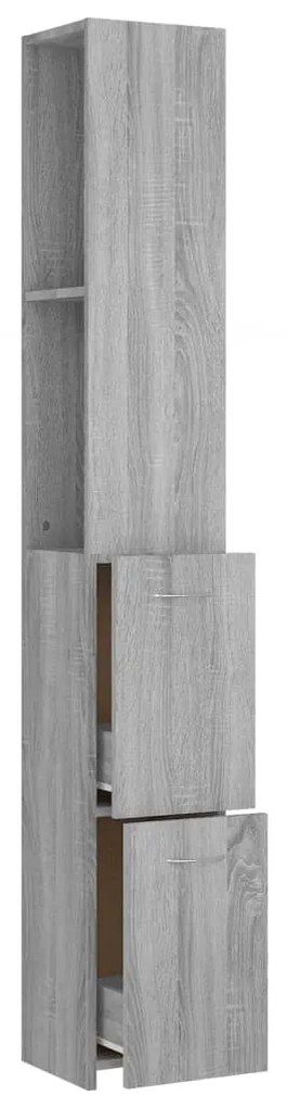 Armário WC 25x26,5x170 cm derivados de madeira sonoma cinzento