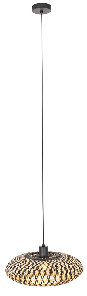 Candeeiro de suspensão oriental bambu preto 40 cm - Ostrava Oriental