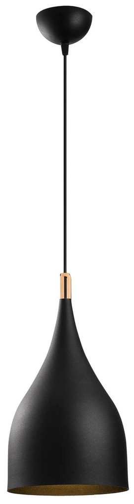 Chandelier Saglam – Preto e Dourado – 25 cm x 137 cm