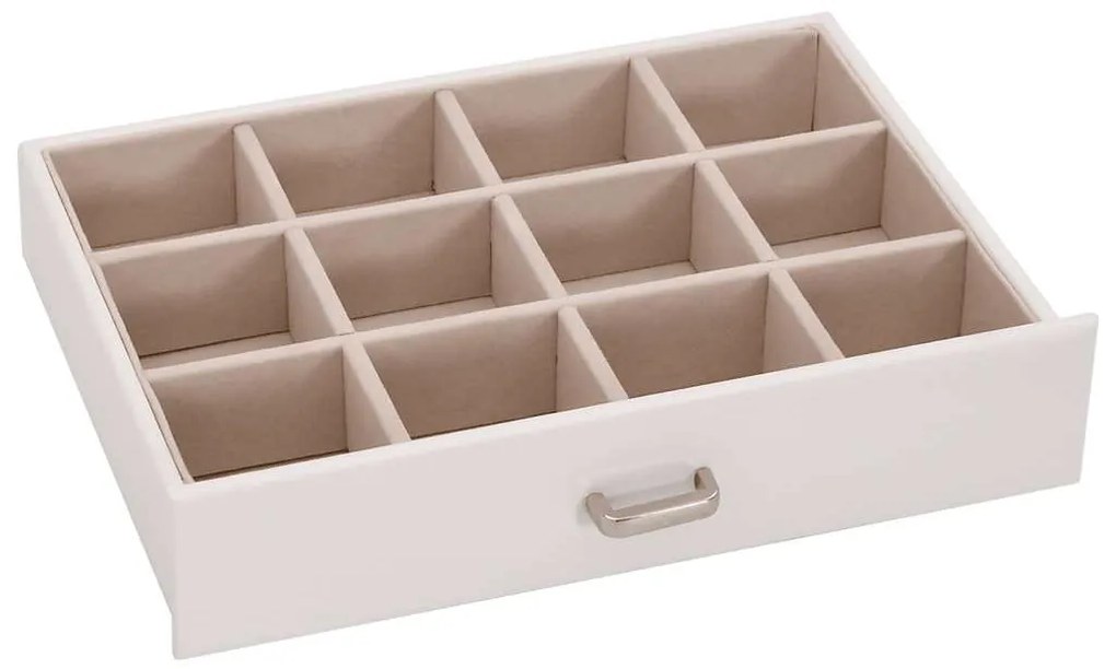 Caixa para jóias de 5 camadas com espelho com fechadura Branco