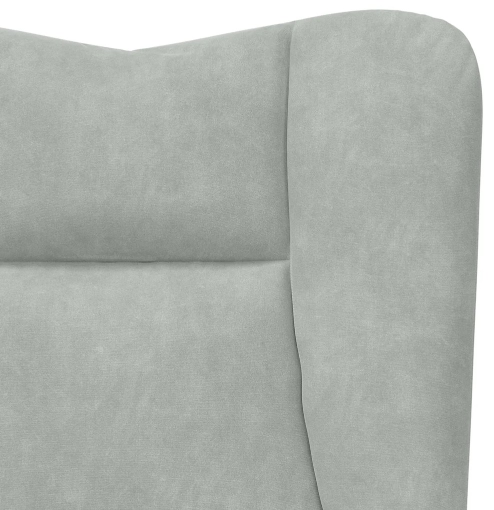 Poltrona Relaxante VidaXL em Veludo Cinza Claro