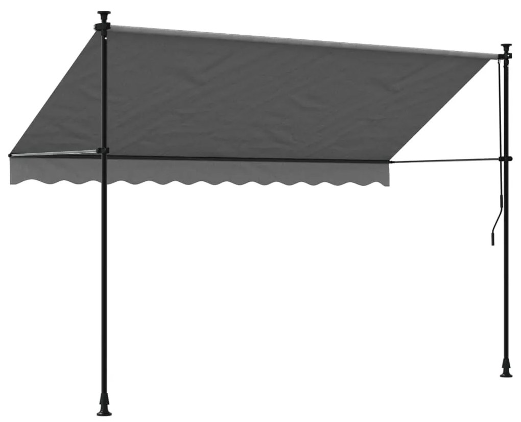 Toldo retrátil 300x150 cm tecido e aço antracite