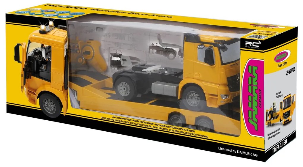 Camião com Plataforma Telecomandado Mercedes-Benz Arocs 1:20 2,4GHz