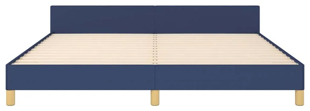 Estrutura cama c/ cabeceira sem colchão 160x200 cm tecido azul