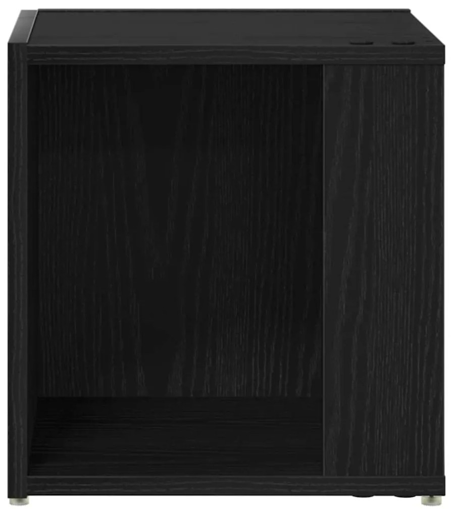 Mesa Lateral vidaXL Madeira de Carvalho Preta 33x33x34,5 cm em Madeira