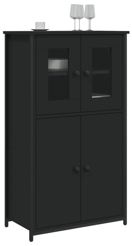 Aparador alto 62x32x106,5 cm derivados de madeira preto