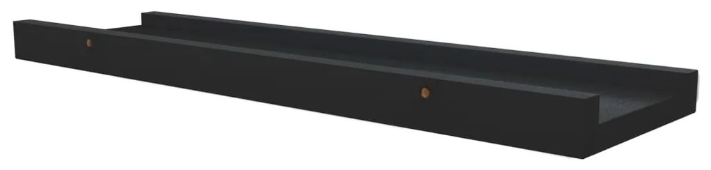 Unidade de prateleiras com rebordo 2 pcs 40x9x3 cm MDF preto