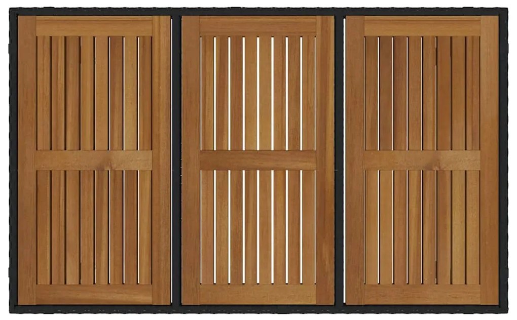 Conjunto de Jantar de Jardim vidaXL 5 Peças Preto de Rattan Poliéster