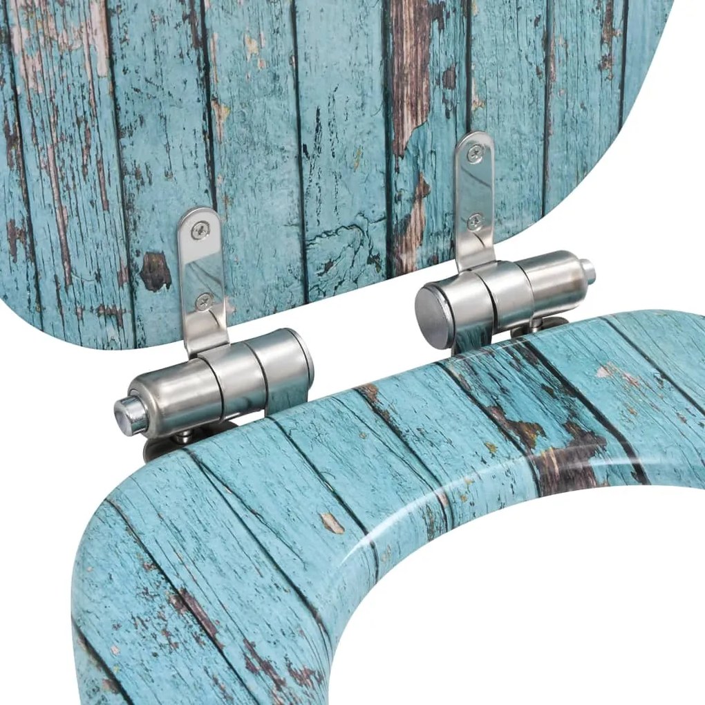 Assento sanita c/ tampa de fecho suave MDF design madeira velha