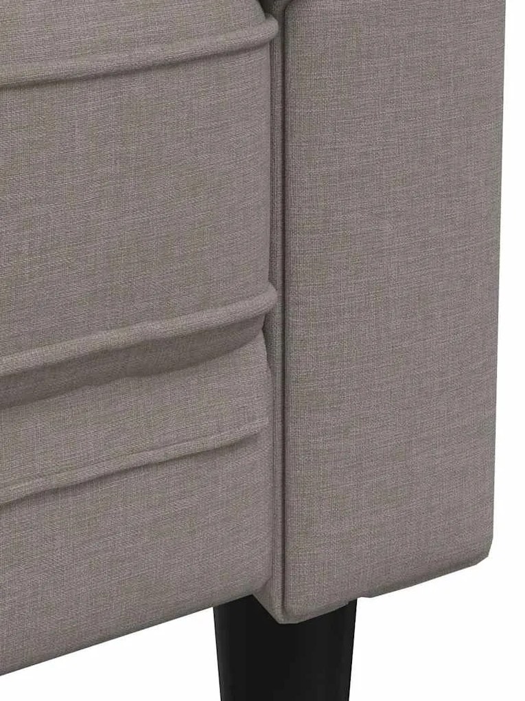 Sofá chesterfield tecido cinzento-acastanhado