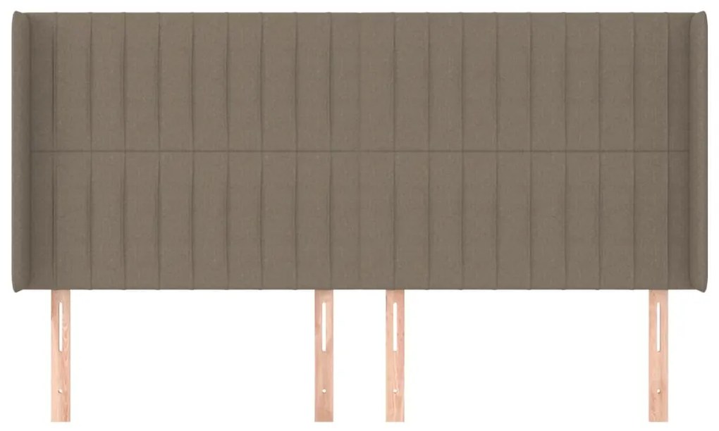 Cabeceira cama abas tecido 183x16x118/128 cm cinza-acastanhado