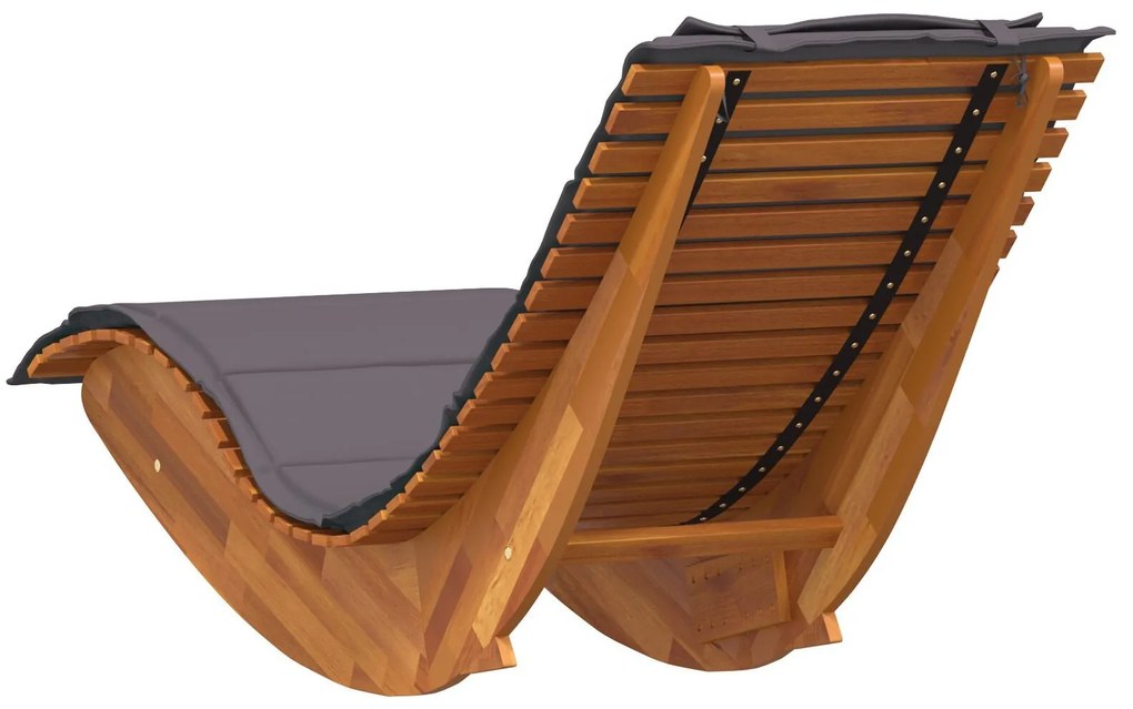 Camas de sol balanço com almofadas 2 pcs Madeira sólida de acácia