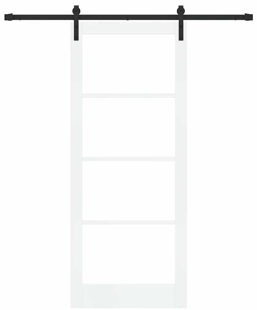Porta Deslizante ORKDAL Conjunto de 2 Branco e Preto Madeira