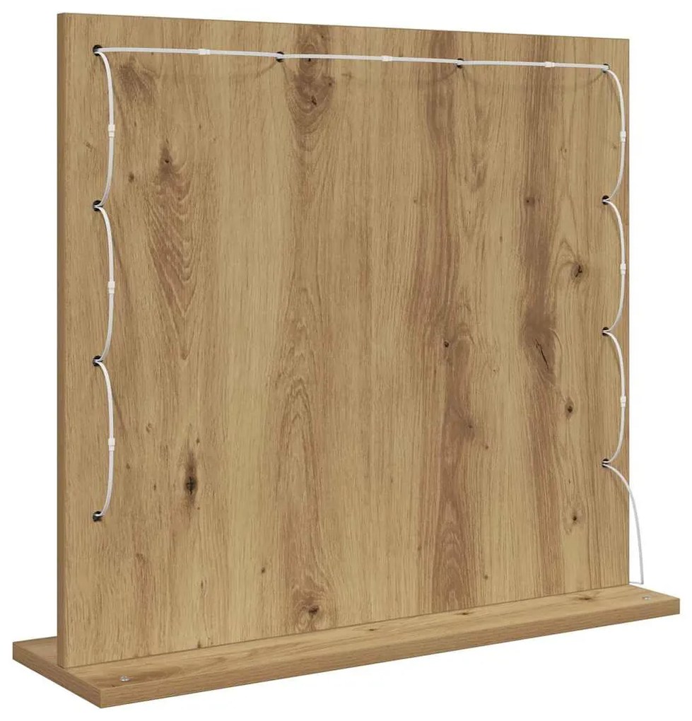 Espelho de Vanity com Luzes LED Carvalho Artisan 60x55x18 cm