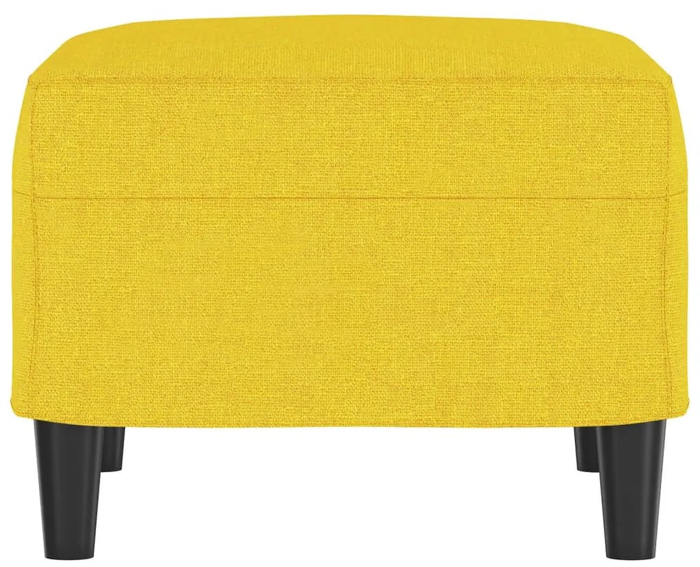 Apoio de pés 60x50x41 cm tecido amarelo-claro