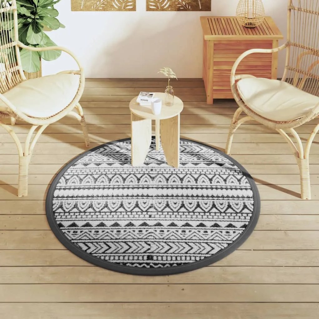 Tapete de exterior Ø120 cm ARAKIL PP preto