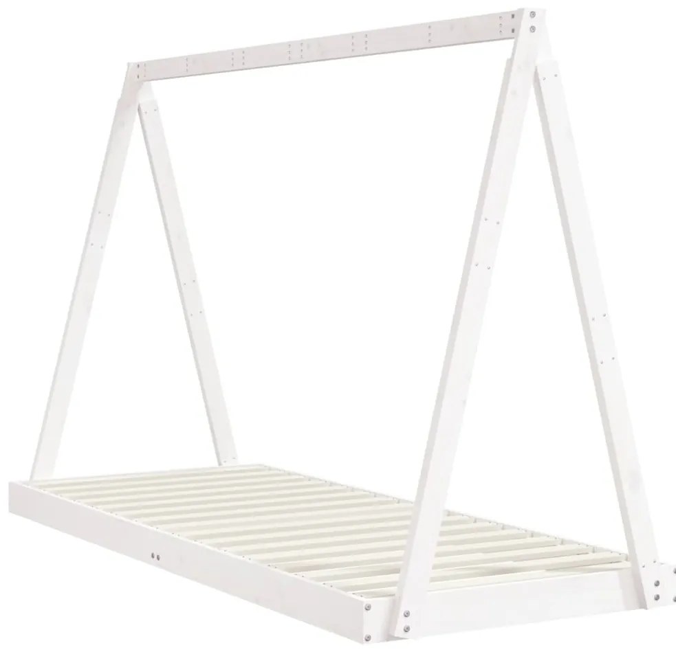 Estrutura de cama infantil 80x200 cm pinho maciço branco