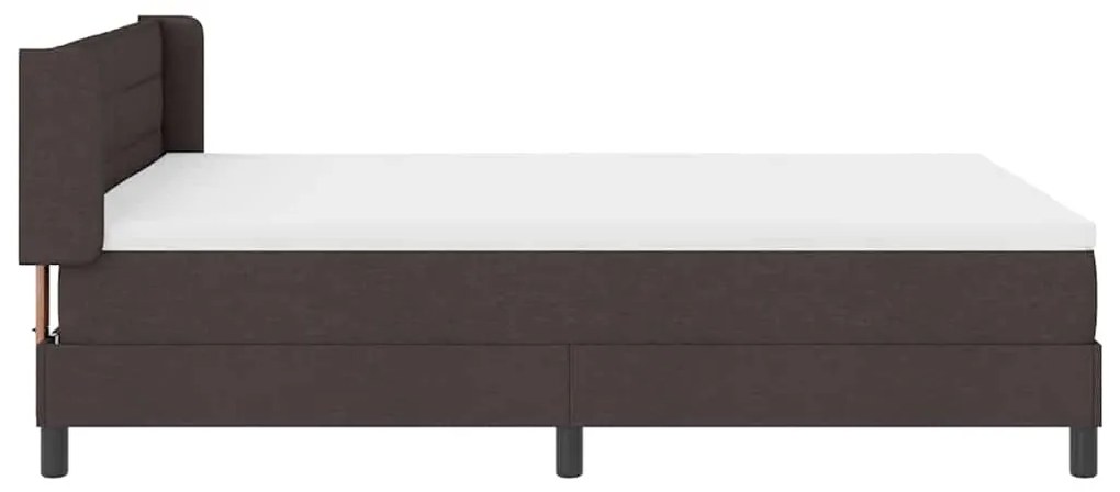 Cama Box Marrom Escuro 140 x 200 cm Tecido e Espuma