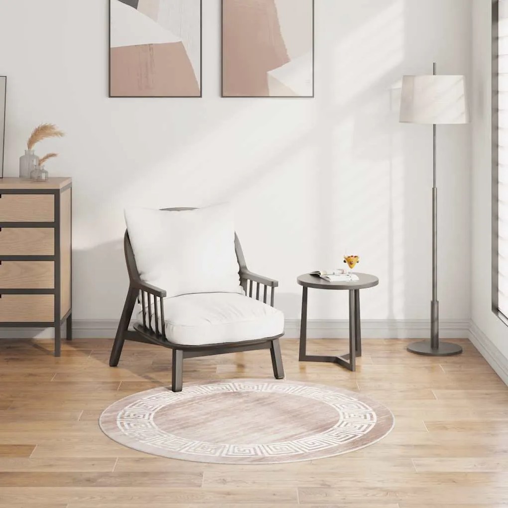 Tapete lavável antiderrapante 120 cm bege
