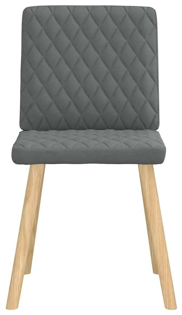 Cadeiras de jantar 6 pcs tecido cinzento-escuro