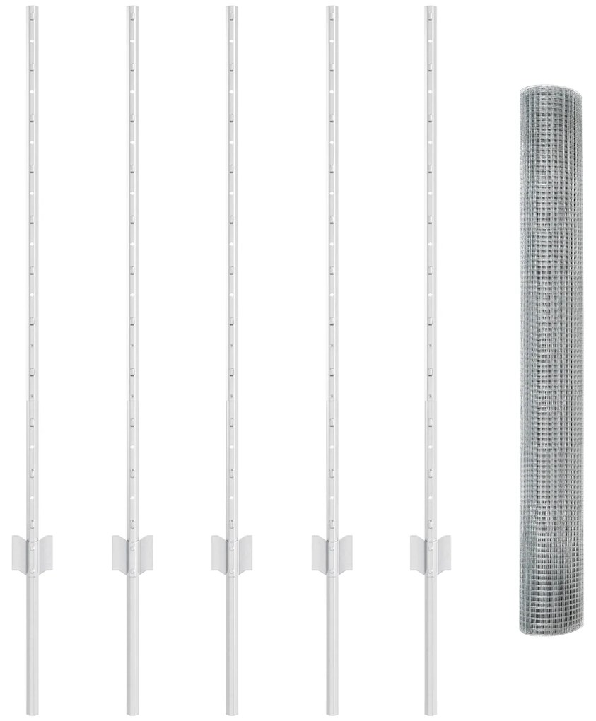 Conjunto de Cerca de Arame de Galinha Conjunto de 2 Aço Galvanizado
