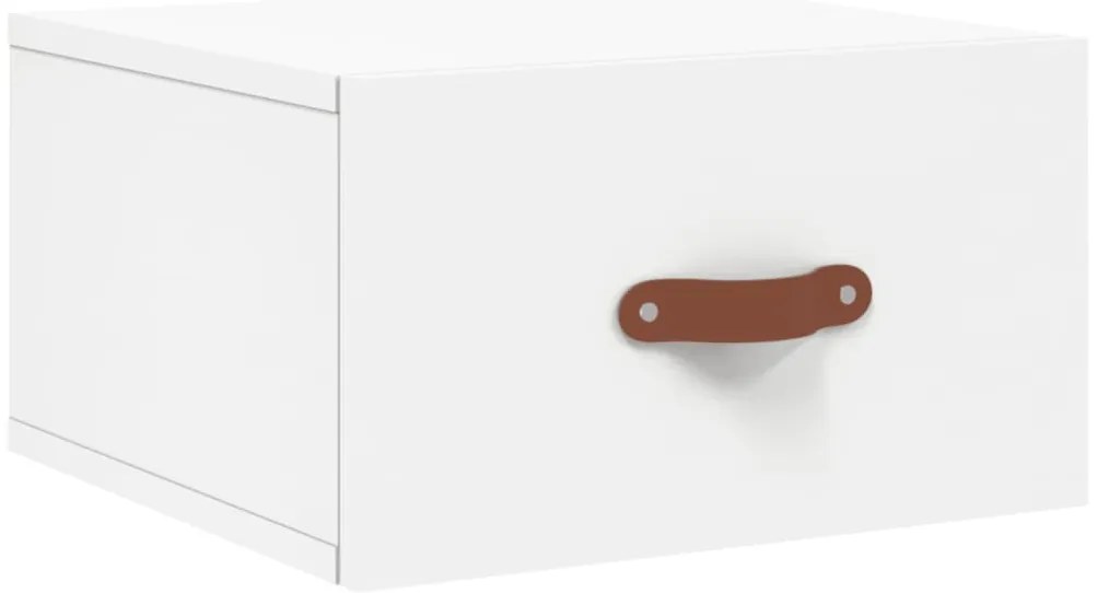 Mesas de cabeceira montagem na parede 2 pcs 35x35x20 cm branco