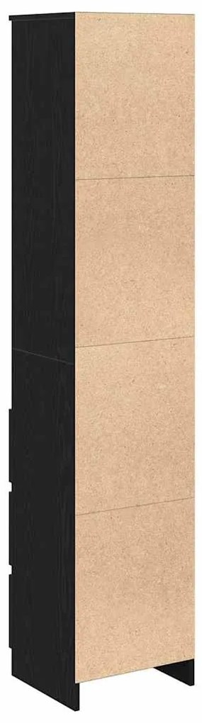 Aparador alto 37,5x35x180cm derivados de madeira carvalho preto