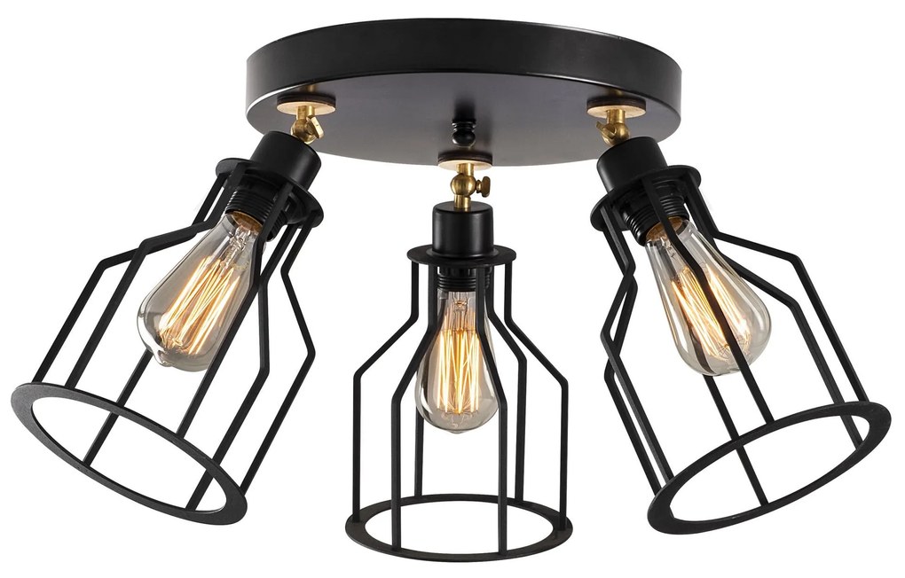 Lustre Alacati – Preto e Dourado – 55 cm