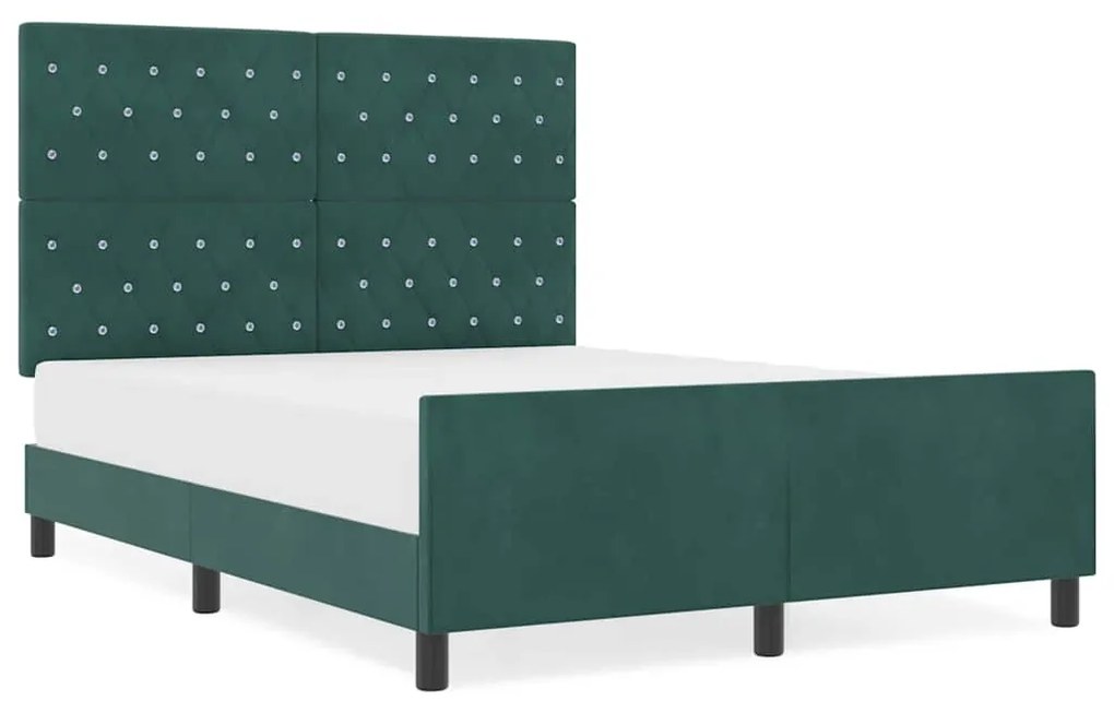 Cama vidaXL Verde Escuro 160x200 cm Veludo