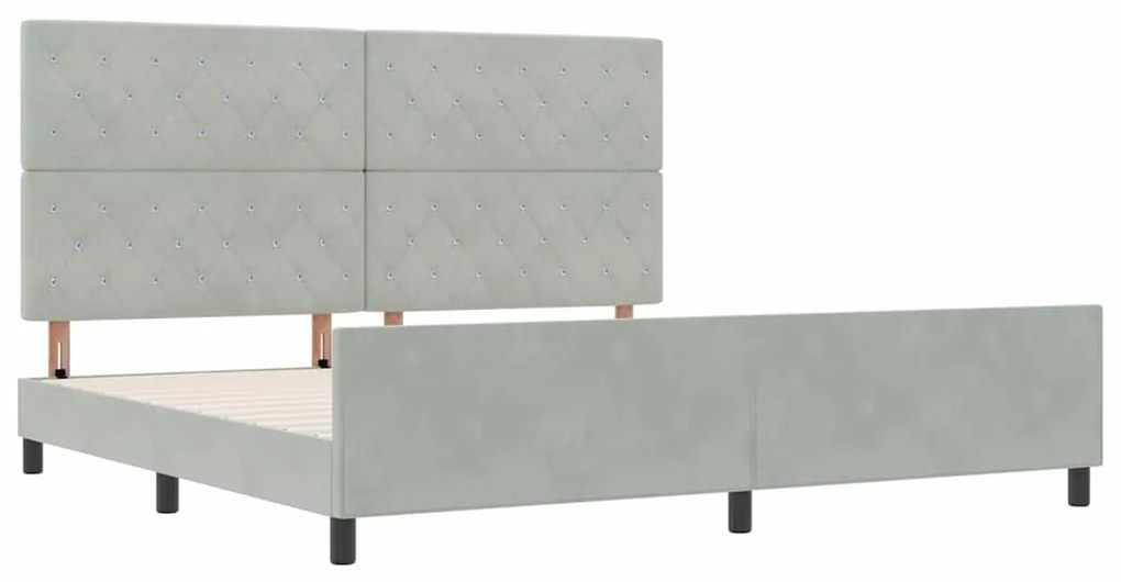 Cama vidaXL Cinza Claro 200x200 cm Veludo
