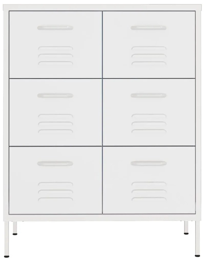 Armário com gavetas aço 80x35x101,5 cm branco
