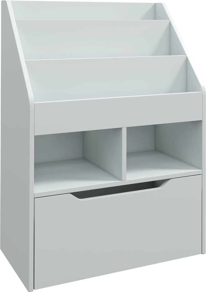 HOMCOM Estante infantil com gaveta, estante com compartimentos, 60 x 29,9 x 90 cm, Cinza | Aosom Portugal